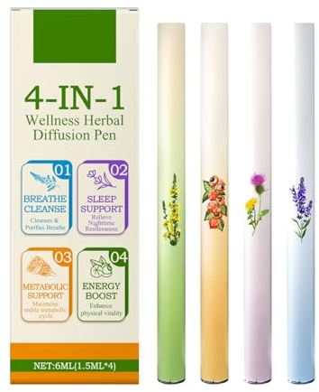 Herbal Blend Diffuser Set,4IN1 Upgraded Dual-Action Herbal Purifier Pens for Sleep Support,Breathe Cleanse and Energy Boost,Herbal Diffuser Pen,Plant-Based Aromatherapy Pen,Pocket-Sized Design