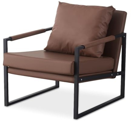 Divit Sessel Kunstleder braun Loungesessel 70x60x28,5 cm Wohnzimmersessel