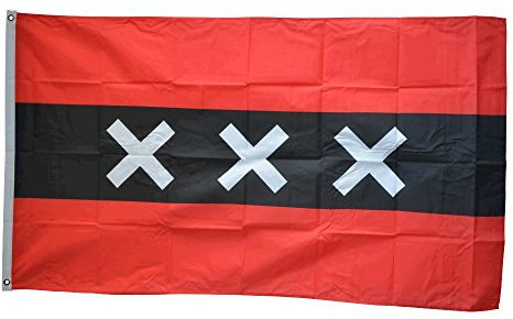 Flaggenfritze Fahne/Flagge Niederlande Stadt Amsterdam + gratis Sticker