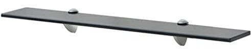 vidaXL Wand Regal Glasregal Glasboden Glasablage Badregal Schwarz 70x10 cm 8 mm