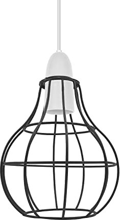 LEDSone Pantalla rústica de Metal Industrial, Vintage, moderno, luz Vintage, marco de alambre abierto, jaula, Protector de lámpara con forma geométrica de diamante
