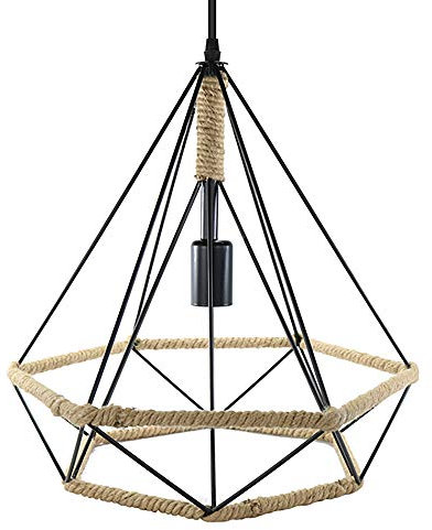 Leduni Lámpara de Techo Vintage Industrial cuerda de cáñamo Loft luz Iluminación E27 Capacidad AC220-240 V para Comedor, Dormitorio, Café, Barra de Lectura Luz para la decoracion