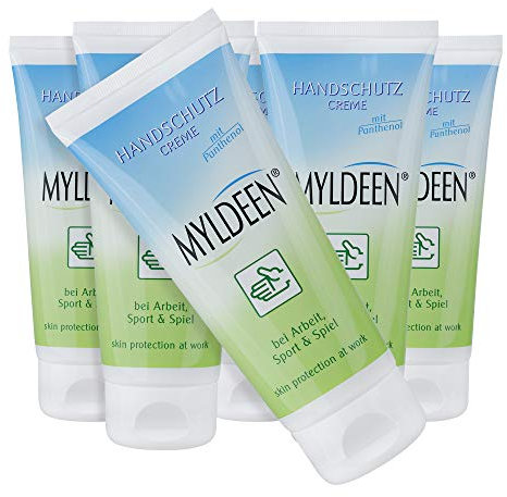 MYLDEEN Hautschutzcreme | Handcreme, Handpflege | Tuben, Tube | Pflege auf der Arbeit, Arbeitsschutz | Pflegt und schützt trockene und rissige Händen, nicht fettend (6 Stück)