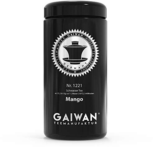Große Teedose aus Glas für losen Tee, schwarz, luftdicht, 250 g, 500 g, 1000 g, beschriftet für Tee Nr. 1221 von GAIWAN