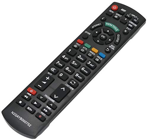 VINABTY N2QAYB000752 Ersatz Fernbedienung Passend für Panasonic Viera LCD LED TV TX-L47ETS51 TX-L47ETF52 TX-L47ETN53 TX-P42GTX34 TX-L47ETW5 TX-P42GTF32 TX-P42GTN33 TX-L47ET5B TX-L47ET5E TX-P42ST30B