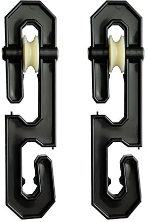 Plastic Aluminum Clothesline Separator Spreader Pulley Kit, Outdoor Clothesline Accessories for Long Lines and Heavy Loads (2, Black)