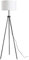 HOMCOM Stehlampe Stehleuchte Standleuchte E27, Stahl+Polyester, 37x37x152cm (Schwarz+Weiß)