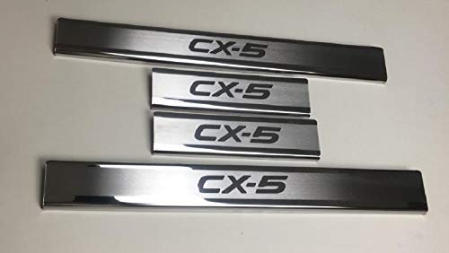 compatible for Mazda CX-5 2016 up + 4 pcs Chrome Door Sill Protector 4 Door stainless steel.