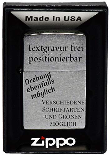 geschenke-fabrik.de Feuerzeug mit Gravur - personalisiert optional mit Geschenkset - Geschenk für Männer, Papa oder Freund - freie Gravur