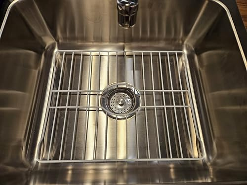 SOFINNI Sink Protector and Drying Rack for Kitchen Sink, White, Metal, 12.5 x 18