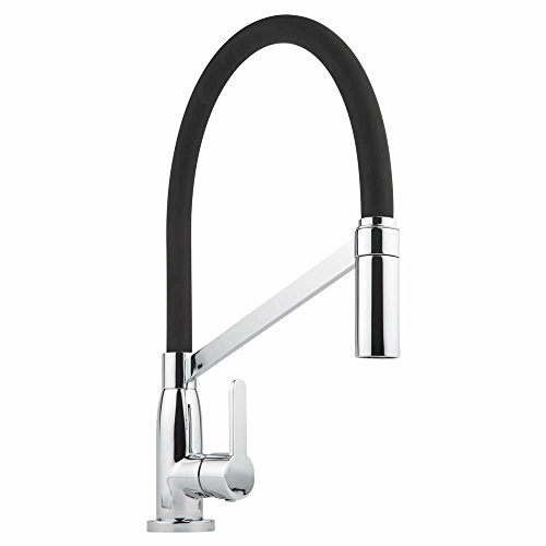 Milano Select Mono Kitchen Sink Mixer Tap Pull Out Nozzle and Lever Handle - Chrome Black