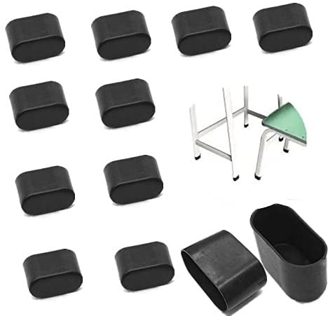 WUTUDMAI 22 Pcs 40x20mm Rubber Furniture Feet Ferrule Caps Stoppers Oval Table Chair Leg Tip Non Slip Furniture Feet Pads for Garden Furniture, Chair Legs