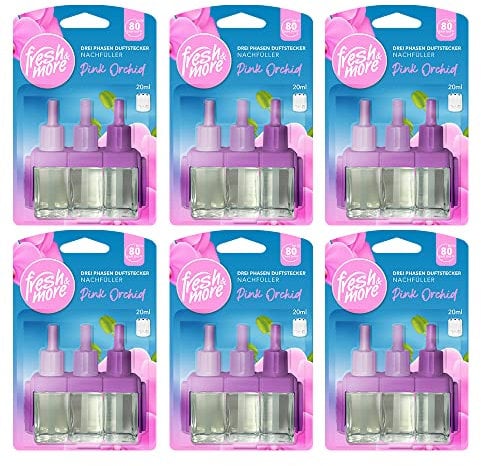 Fresh & More Nachfüller 6x 20ml Pink Orchid, Nachfüllflakons kompatibel mit 3Volution Duftstecker