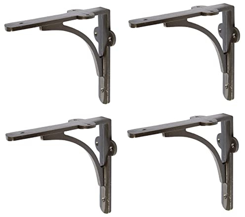 Hammer and Tongs - Curved Iron Shelf Bracket - D150mm - Raw - Pack of 4