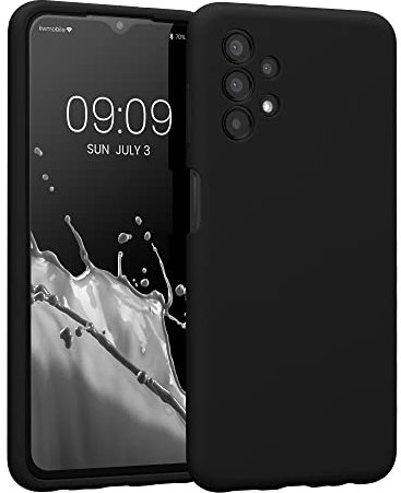 kwmobile Handyhülle kompatibel mit Samsung Galaxy A13 4G Hülle - gummierte Handy Case aus Silikon in Schwarz