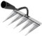 perfk Sharp Garden Edger Weeder, Durevole Giardinaggio Zappa Strumento Mano Estrattore di Erbacce Accessori per Il Diserbo del Cortile, Allentamento del, Acciaio a 5 Denti