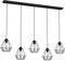 Licht-Erlebnisse Hängeleuchte Käfig 5-flammig Balken aus Metall in schwarz Retrodesign 5xE27 bis 60W für Küche Flur Wohnzimmer Pendellampe Pendelleuchte Innen
