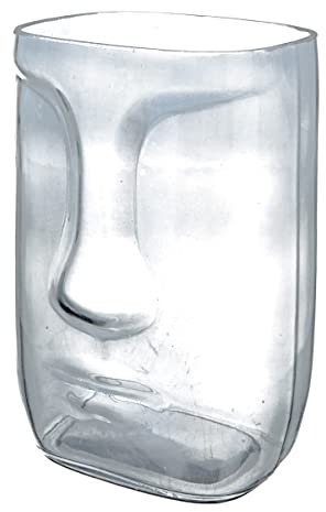 Casablanca Deko Glas Vase - Gesicht Vase - Dekoration Wohnzimmer - 10 x 15 cm