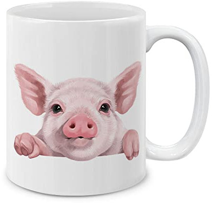 MUGBREW Baby Pig With Feets Out Ceramic Coffee Mug Tea Cup, 11 OZ