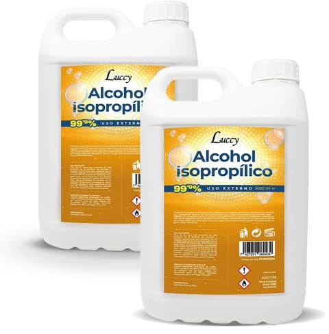 Luccy Alcool Isopropylique 99,9% 10L | Isopropanol Nettoyeur Liquide 2 x 5000 ml