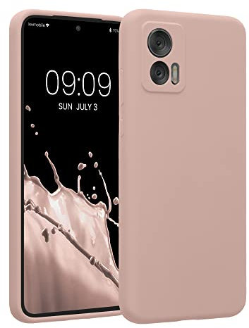 kwmobile Handyhülle kompatibel mit Motorola Edge 30 Neo Hülle - gummierte Handy Case aus Silikon in Altrosa
