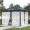 XUIAQZW Voilage Blanc Rideaux, Rideau Occultant Isolant Thermiques pour Pergola 170x220(BxH) cm Cabanon Jardin Exterieur, Gazebo, Porche Terrasse Pavillon (2 Panneaux)