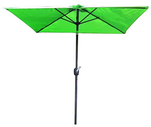 CHEMYO Parasol carré de terrasse, Table d'extérieur Sunbrella de 2 m x 2 m avec Inclinaison, 6 Baleines et manivelle, Jardin pour marché/Piscine/Plage/Balcon (Couleur : Vert, Taille : 2 m x 2 m (6,