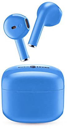 Music Sound | Swag - Kabelloses Kapsel-Headset - Wiedergabezeit bis 20 Stunden - Bluetooth - Azurblau