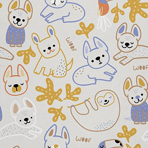 HEKO PANELS Stoff Oxford Wasserdichte Meterware Canvas-Stoff Polyester Stoff Zum Nähen Nähstoffe Dekostoffe Wasserabweisend Blickdicht Hunde Faultiere 1 Meter 155 x 100 cm