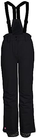 killtec Mädchen Skihose/Funktionshose mit Latz, Kantenschutz und Schneefang KSW 152 GRLS SKI PNTS, schwarz, 140, 41188-000