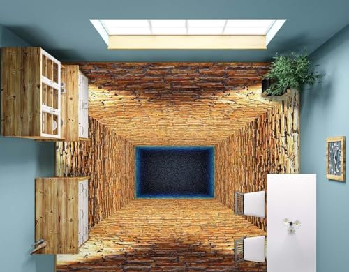 Customize Floor Stickers 3D Optical Illusion Photo Mural Wallpaper Blue Floor Affixed Floor Tiles Self Adhesive Vinyl Flooring Sticker Bathroom 300x210cm