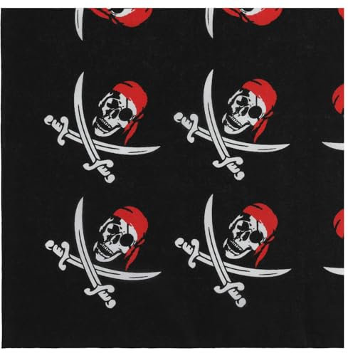modAS Unisex Vierecktuch ca. 70 x 70 cm bedruckt oder uni - Tuch als modisches Accessoires in Schwarz Pirat