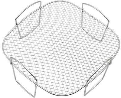 Accesorios para parrilla de freidora de aire, parrilla y rejilla para cocinar al vapor de acero inoxidable 304 que se adapta a 3,5-5,8 QT, rejilla deshidratadora (20,5 x 20,5 x 9 cm)