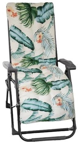 Junhui Cojín Tumbona Reclinable, Cojines para Tumbonas, Cojines para Silla de Jardin, Colchóneta para Tumbonas de Jardín, Terraza, Balcón y Playa, 170x53x8cm, Estilo Hawaiano