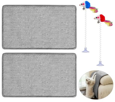 2 rascadores para gatos, 2 juguetes divertidos para gatos, tabla rascador de pared, tabla rascador de pared, tablas para rascar gatos de interior, tablones de protección de muebles de sofá gris