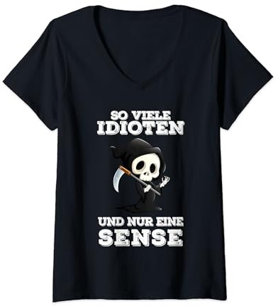 Damen so viele idioten und nur eine sense T-Shirt mit V-Ausschnitt