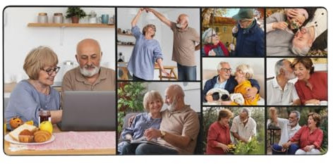 Customised Large Gaming Mouse Mats for Desk 40x90cm, Personalised Mouse Pad Printed Photo Logo Text, Design Your Own Desk Keyboard Laptop Mat with Collage 9 Images, Gifts for Birthday Christmas