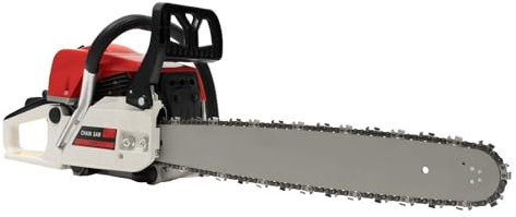 Benzin Kettensäge 52cc 2.0KW 20 Zoll Holzschneider Profi Gartensäge mit Werkzeugtasche Ölmischflasche für Holzarbeiten Garten