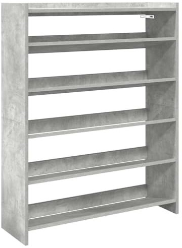 vidaXL Schuhregal Betongrau 80x25x100 cm Holzwerkstoff, Schuhschrank, Schuhaufbewahrung, Schuhe Organizer, Schuhe Aufbewahrung, Schrank Schuhe