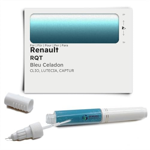 Genuine Colors Stylo de Retouche BLEU CELADON RQT pour Renault Sarcelle CLIO LUTECIA CAPTUR
