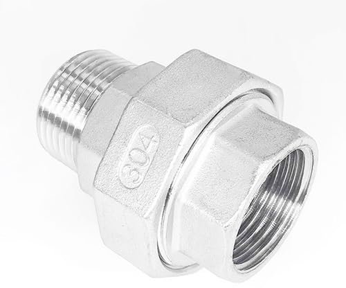 Joints et raccords de plomberie en acier inoxydabl Connecteur d'union de couplage BSP femelle à filetage mâle, Joint sous tension en acier inoxydable 304, for l'amélioration de l'habitat(1)