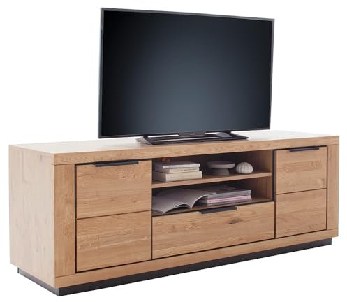 Lowboard Fernsehschrank 180cm in Eiche teilmassiv, Fronten Massivholz/Echtholz