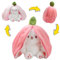 Hasen Verstecken, 25cm Osterhase Plüschtiere, Hase Plüschtier Verstecken Rosa, Verstecken Osterhasen Stofftier, Erdbeerhasen Karotten Hasen Kuscheltier, Für Kinder, Jungen, Mädchen(Strawberry)