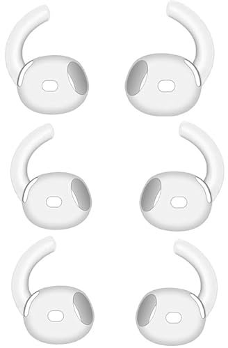[3 Pairs] Replacement Ear Tips Hooks for Airpods 4, Ultra-Thin Silicone Eartips for Airpods4 NOT Fit in The Charging Case (White)