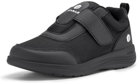 FitVille Schuhe Damen Extra Weit mit Klettverschluss Senioren Bequem Halbschuhe gr. 38 EU X-Weit Schwarz