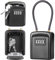 Key Safe, Portable Lock Box for Keys Outdoor with Removable Wire Rope Shackle, Hangable Combination Key Lock Box, for Home Warehouse Office Garage, Black