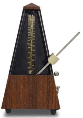 Mechanisches Metronom, Musiktimer aus reinem Kupfer, hölzernes Holz, buntes Teakholzklavier, mechanisches antikes Metronom, Gitarre und andere Instrumente, deutsches Kunsthandwerk