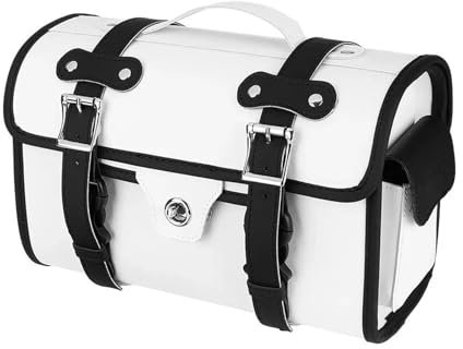 PPXDM Borsa Posteriore per Moto, Impermeabile, con Protezione Solare, Resistente all'Usura, Borse Laterali, Borsa da Viaggio per Y&amaha NMAX 155 NMAX155(Type A-White)