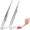 2 Pièces 25 cm Pinces Brucelle Pince Droite en Aacier Pince à Emousser Incurvée Epiler Professionnelles en Acier Inoxydable pour le Travail Industriel L'utilisation en Laboratoire