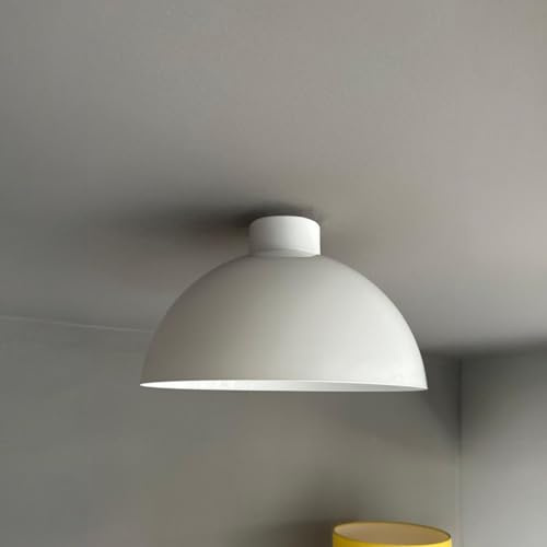 bamyum Androa Deckenlampe Weiß, Küchenlampe Ø30 cm, Vintage Deckenleuchte Wohnzimmer, Retro Schlafzimmer